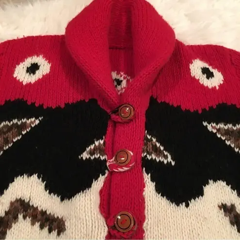 THICK, warm, button up long sweater coat overseas! Hand made with perfection