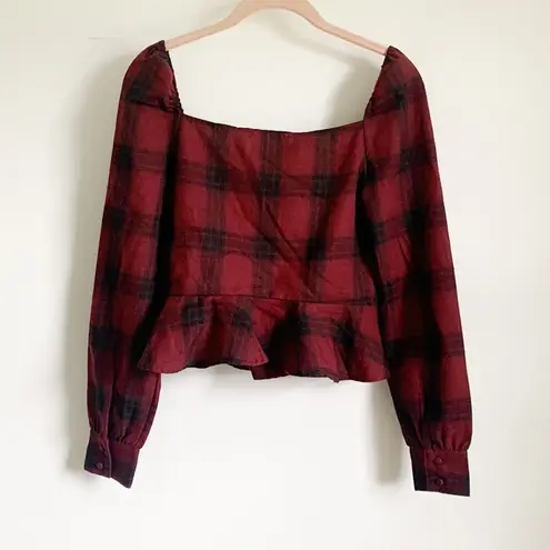 by the way. Marrie Plaid Peplum Top