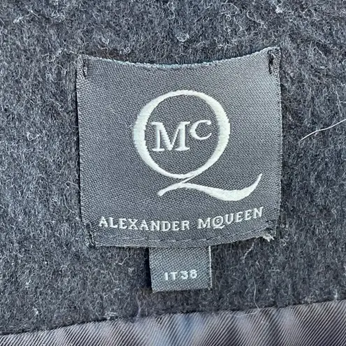 Alexander McQueen McQ wool cashmere collarless 3/4 sleeve car coat IT 38/ US 2-4
