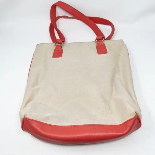 Coldwater Creek Cream & Orange Beach Tote