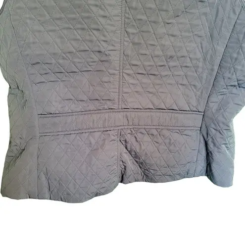 Talbots  Blue Quilted Fleece Lined Mockneck Midweight Womens Vest Size Large