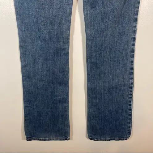 Abercrombie & Fitch  Distressed Mid Rise Bootcut Blue Ripped Jeans Size 24