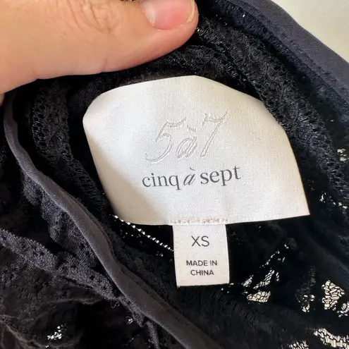 Cinq à Sept CINQ A SEPT Antonia Sleeveless Turtleneck Lace Top, Black XS