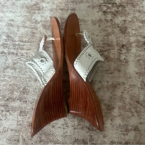 Jack Rogers  USA Western White Leather Wedge Sandals Women’s Size 11