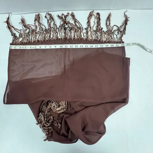 Beautiful Dark Brown Chiffon Pashmina or Shawl 57" x 22"