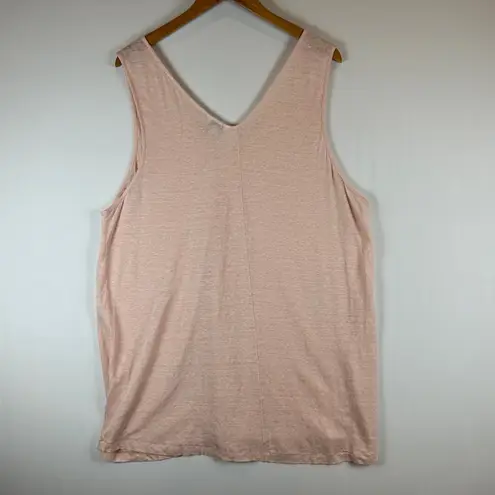 Sundance XXL Linen Tank Top V-Neck Sleeveless Casual Summer Beach Cover Up