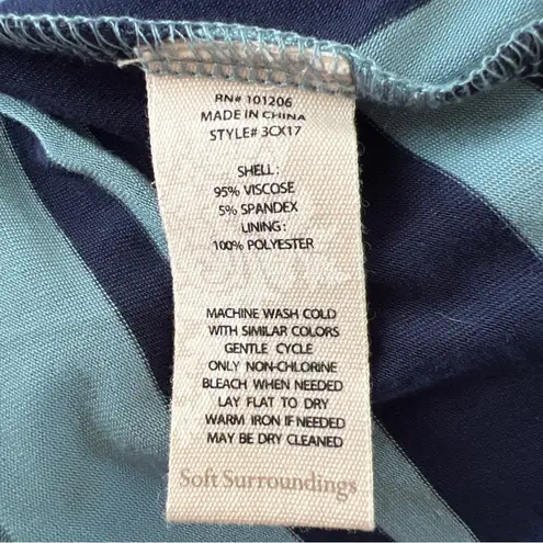 Soft Surroundings Women's Lina Dress Striped Jersey Knit Maxi