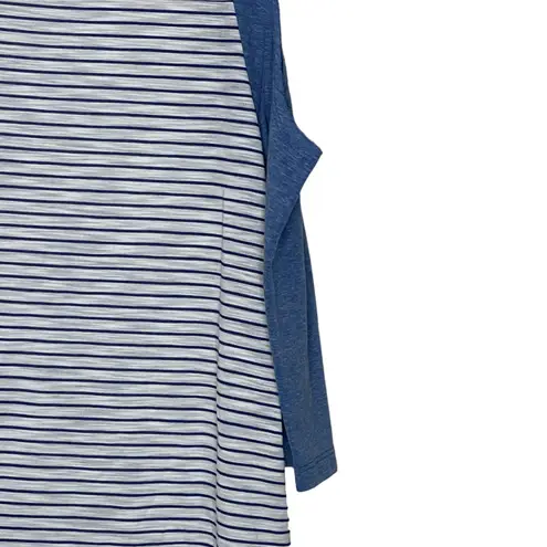 Umgee  Cold Shoulder T-Shirt Size Small Blue White Striped Cotton‎ Blend Womens