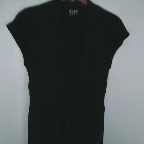 BCBG Paris L Short Capped Sleeved Pullover Dress in Black Funeral Size L