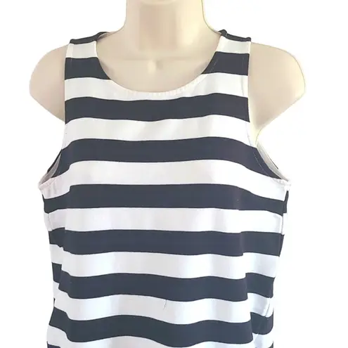 Urban Heritage Women's Sleeveless Striped Sundress - Size Large Black White