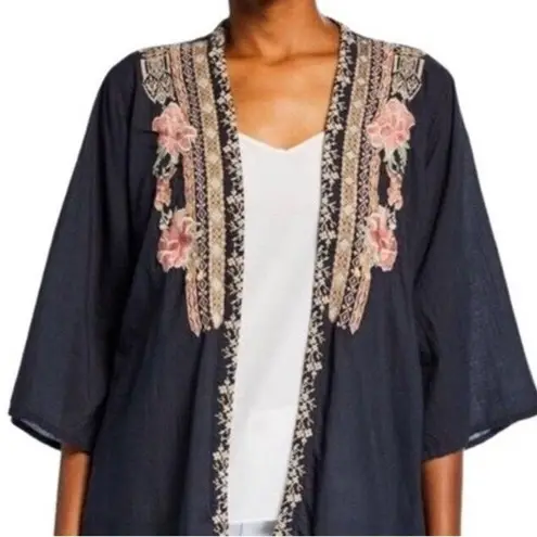 Johnny Was heavily embroidered Helena Kimono NWT (oversized) Cobalt Granite