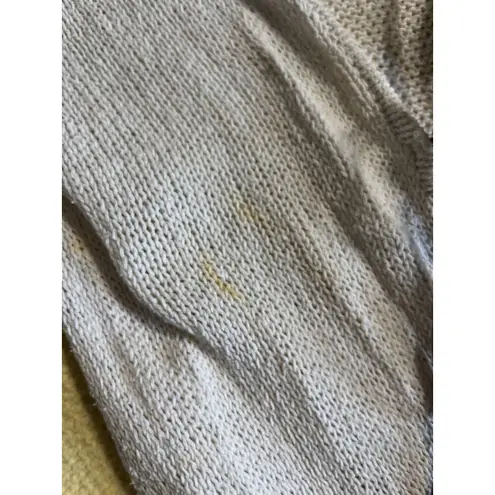 Vtg Moda International Cream Boho Duster Cardigan Tie Waist Festival Silk Linen Size M