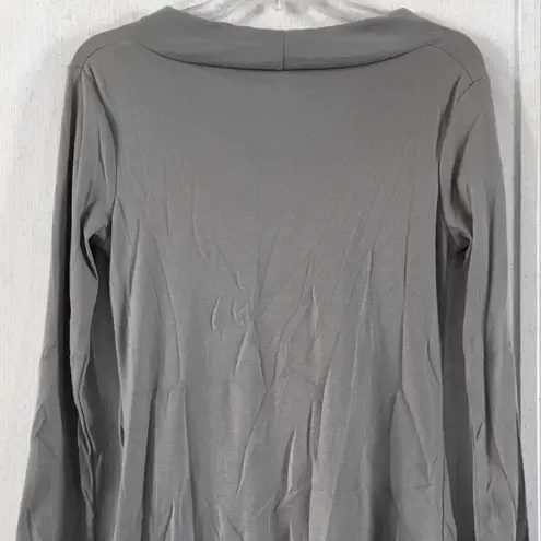 New Gray Asymmetric Fringe Cardigan