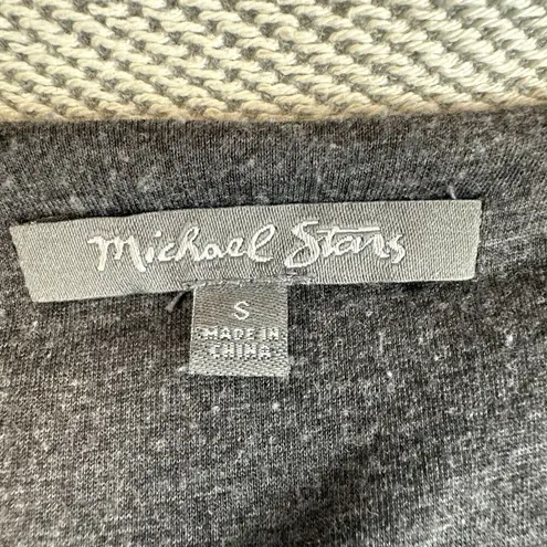 Michael Stars Womens Tweed Leather Trim Zip Moto Jacket Size Small Beige Brown