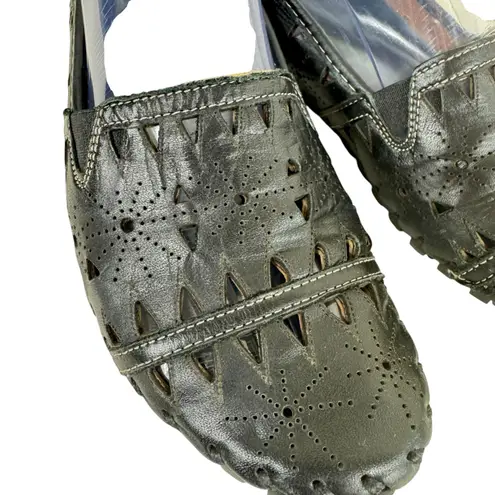 KURU Black Leather Eyelet Slip On Lightweight Comfort Loafers Women's Size 36 6