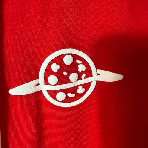 Disney Parks Toy Story PIZZA Planet Spirit Jersey Full Zip Hoodie Adults SZ M Red