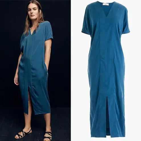 Universal Standard J. Crew x Cupro Lagenlook Dark Teal Maxi Dress