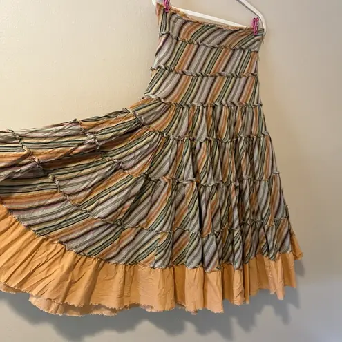 Calypso St. Barth calypso christiane celle Full Skirt Stored Tiered Boho A Line Y2K St Barth Midi