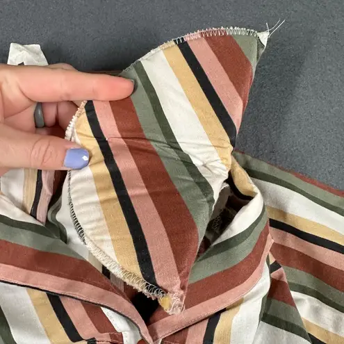 Vtg Rhymes Womens 12 Made in USA Cottagecore Granny Dress NO Belt Button Top Green