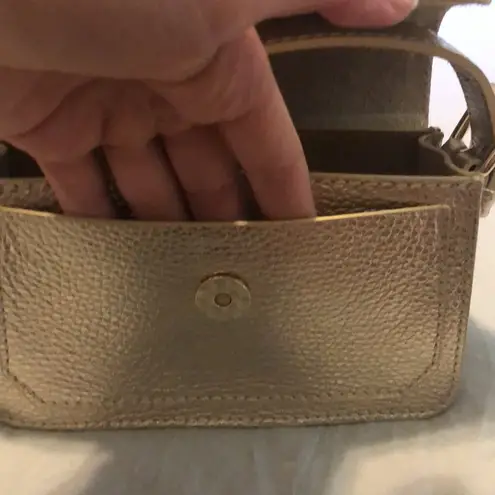 Persaman New York Jacquiline Top Handle Leather Satchel Gold