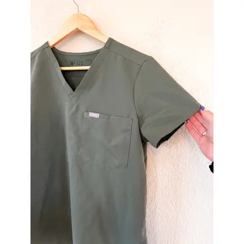 FIGS  Catarina Scrub Top Small Petite Olive Green Scrub Top