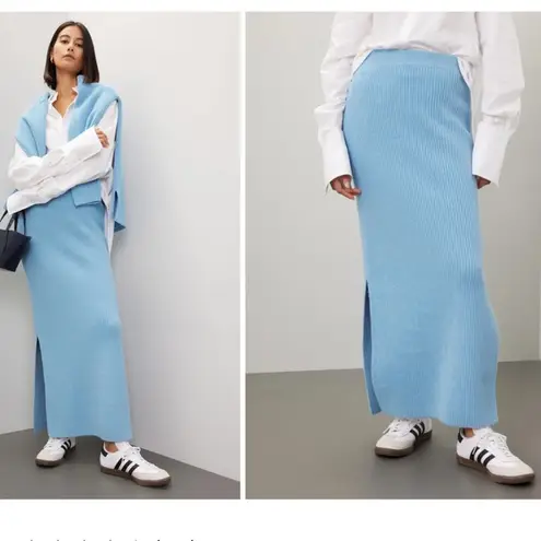 Suboo Isla Knit Maxi Skirt Blue