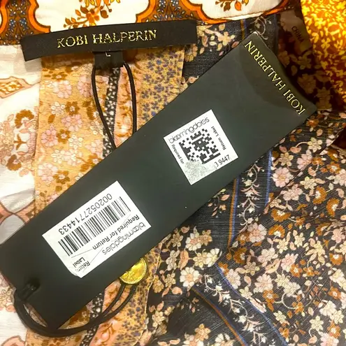 NWT Kobi Halperin Amy Printed Silk Blouse, Size L New w/Tag Retail $398 SOLD OUT Size L