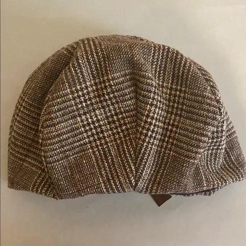 Dahlia Women’s Brown Plaid Beret with Bow hat beanie houndstooth dressy wool