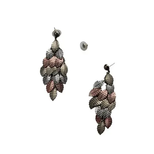 Vintage Leaf Dangle Earrings Chandelier Statement Fashion Jewelry Gold