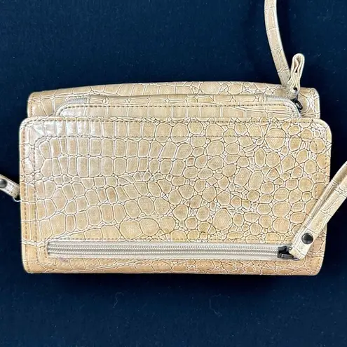 Buxton Faux Croc Clutch Purse Strap Checkbook Cover