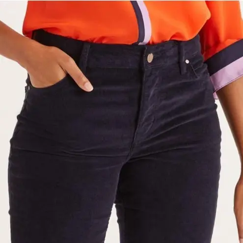 Boden USA BODEN Corduroy Slim Straight Pants Womens 6 Cord Jeans Navy Blue Academia Preppy