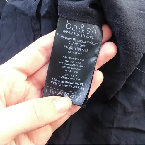 Ba&sh • Paprika Dress floral print Noir black mini popover swing shirtdress