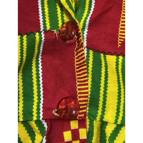 Shenbolen Top Womens Size XS Maxi Flared Long Shirt African Print D