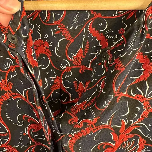 ALC Frank ALC Womens size 10 Sullivan Silk Mini Dress Elastic Waist Floral Long Sleeve