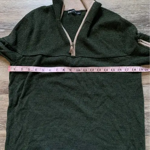 Abode Outside Campfire 100% Merino Wool Quarter Zip Forest Green L Size L