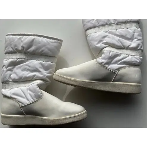 TECNICA Skandia White Fur Ski Boots Made Italy Women’s Size 6.5/ 37 EU