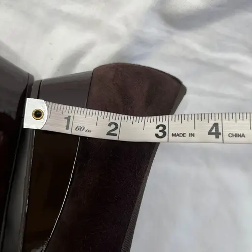 Fs / Ny Womens Brown Suede Cap Toe Wedge Shoes Size 9.5 Made In Spain