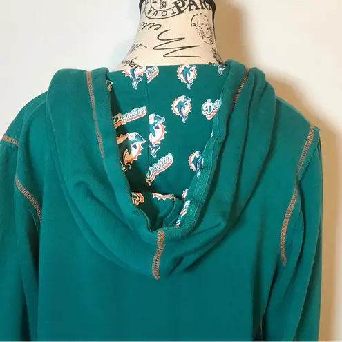 TOUCH by ALYSSA MILANO OFFICIAL MIAMI DOLPHINS HOODIE WITH KANGAROO POCKET SZ LG Blue