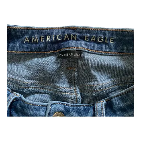 American Eagle -HIGH RISE JEGGING-SIZE 2R High rise jegging blue jeans, has stretch, size 2R, excellent condition  Measurements: Waist: side to side 14 inches  Rise: 9 inches  Inseam: 26 1/2 inches