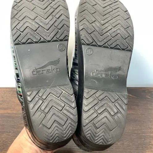 Dansko Women's Striped Patent Leather Professional Clogs Multicolor Size 38