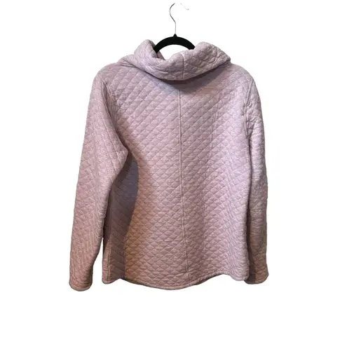 Orvis  Pink/Lavender Quilted Cowl Neck Long Sleeve Kangaroo Pocket M Sweatshirt.