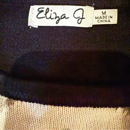 Eliza J NWT Geometric Sweater Dress Pink Gray Long Sleeve Women’s Size Medium