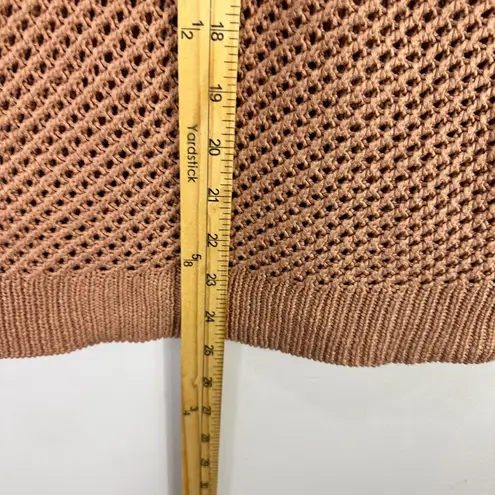 Ann Taylor  Sweater M Tan Open Knit Pullover Minimalist Preppy Quiet Luxury - Image 6
