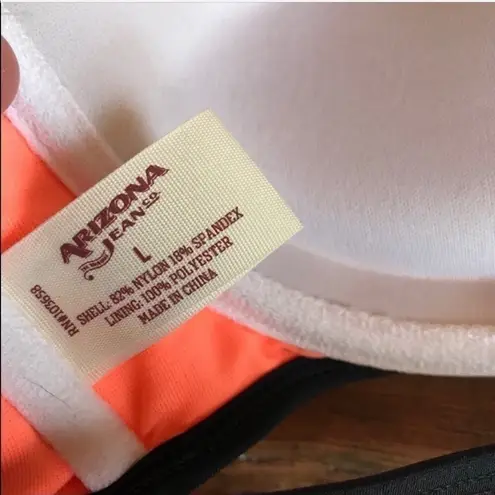 Arizona Jeans Arizona neon colorblock padded bikini swim top Jr size Large