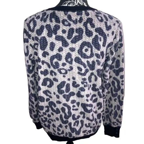 Vera Wang Simply Vera Leopard Sweater Cheetah Animal Print Soft Pajamas Sleep Loungewear