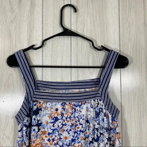 Anthropologie  Maeve Caryn Square Neck Tank Top Striped Floral size XS