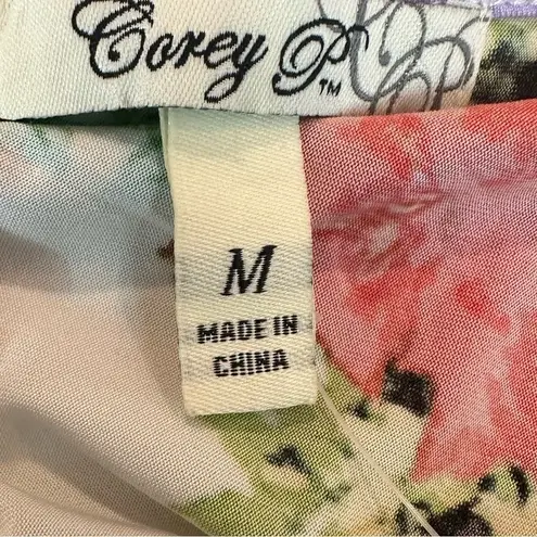 Cory P Short Sleeve Floral Dress Size Medium Purple