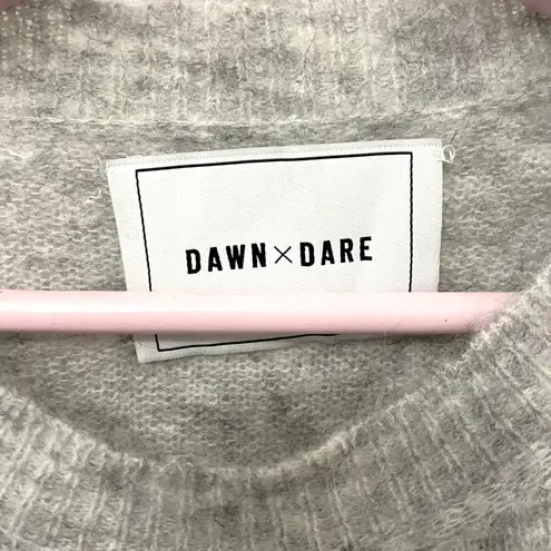 Dawn & Dare Grey Stripe Long Sleeve Mohair Wool Blend Crewneck Sweater Size L Gray Size L