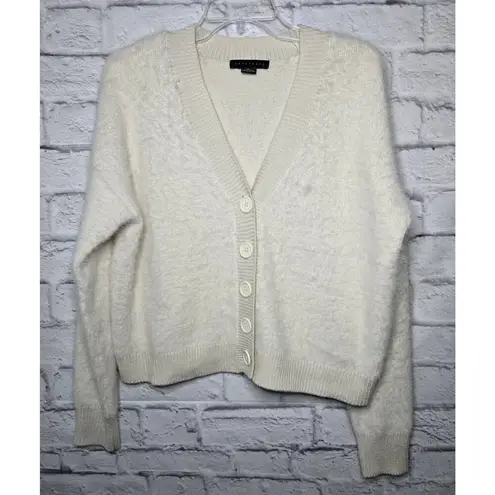 Sanctuary  Eyelash Cardigan Cream Fuzzy Super Soft XS Crop Boxy