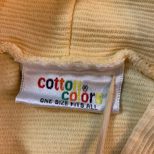 Cotton Colors Ribbed Turtleneck Top Pullover Casual Comfy Cropped Butter Yellow Size M